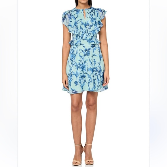 Tommy Hilfiger Ruffle Flutter Sleeve Dress sz 12 - Picture 4 of 7